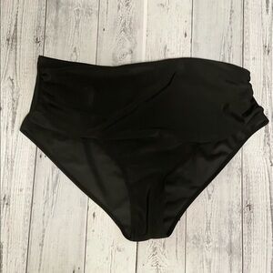 Rose Gal  High Waist Black Plus Size Bikini Bottom